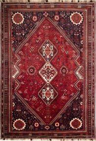 Gashghai Tappeto 320 x 220 Rosso (Iran) Annodato A Mano