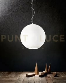 Sospensione vetro bianco satinato ufo 3 luci attacco e27 d.50cm