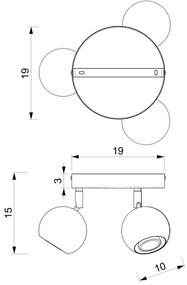 Luce Spot COMET 3xGU10/8W/230V nero/cromo lucido