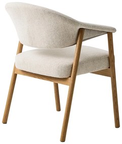 Set di sedie da pranzo color crema in rovere massiccio con braccioli 2 pz Elk – Unique Furniture