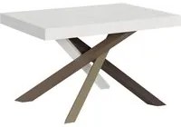 Tavolo Allungabile - VOLANTIS Telaio: 4/C, Colore: Bianco Frassino, Dimensioni: 90x130/234