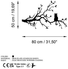 Decorazione da muro 80x50 cm ramo metallo