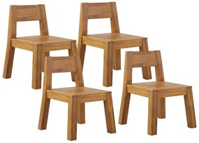 Set di 4 sedie da giardino legno di acacia chiaro LIVORNO Beliani