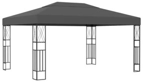 Gazebo con Stringa di Luci LED 3x4 m in Tessuto Antracite