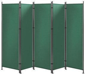 Paravento 5 pannelli tessuto verde 170 x 270 cm NARNI Beliani