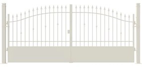 Cancello manuale elettrico Civetta in ferro, apertura centrale, L 408.5, H 150-180 cm, di colore bianco