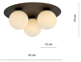 Lampada da soffitto Solar, Nera con sfere satinate E14 Colore del corpo Nero