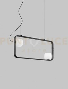 Groove sospensione 90 bianco satinato antracite 2 luci attacco e14