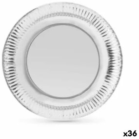 Set di piatti Algon Argentato Monouso Cartone 23 x 23 x 1,5 cm (36 Unità)