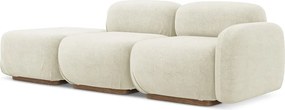 Chaise lounge componibile color crema (con penisola a sinistra) con rivestimento in bouclé Ailani – Makamii