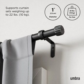 Bastone per tende nero opaco in acciaio regolabile 168 - 305 cm Cleo – Umbra