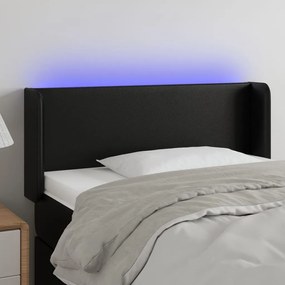 Testiera A Led Nera 103x16x78/88 Cm İn Similpelle /