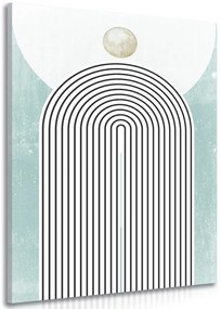Quadro su tela – Arcobaleno blu moderno Mid-Century