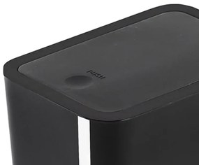 Cestino bagno da 8 litri in plastica nera con coperchio Push