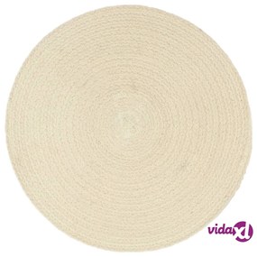 vidaXL Tovagliette 4 pz Naturale Neutro 38 cm Rotonde in Cotone