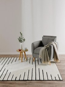 benuta Basic Tappeto Elvy Crema/Grigio 140x200 cm - Tappeto design moderno soggiorno