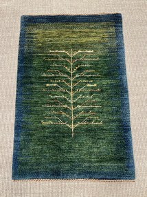 Loribaft Tappeto persiano 60x90 Verde (Iran) Annodato A Mano