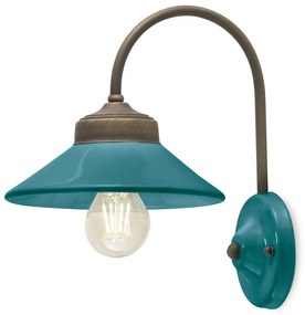 Applique Vintage Colors Ferro E Ceramica Petrolio 1 Luce E27