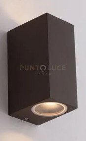 Applique biemissione qubo corten 2 luci attacco gu10 ip54 6,7x9,3x1...