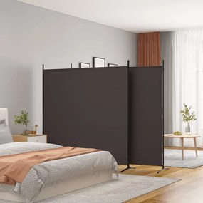 Divisorio A 3 Pannelli Marrone 525x180 Cm İn Tessuto /