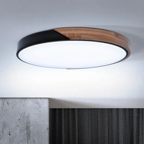 Brilagi - Lampada dimmerabile a LED PILANA LED/60W/230V rovere/nero Ø 58,5 cm + telecomando