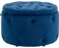 Pouf Poggiapiedi 60x40 cm in Velluto Blu Scuro