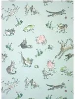 Osborne & Little Carta da parati Quentins Menagerie - Aqua