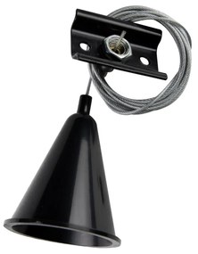 Kit Sospensione 2m per binario Monofase Nero serie "Solid"