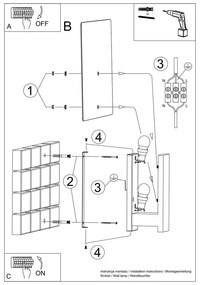 Lampada da parete bianca Parola - Sollux