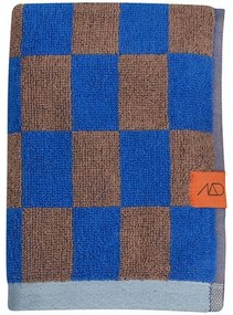 Telo da bagno in cotone biologico blu-marrone 70x133 cm Retro - Mette Ditmer Denmark