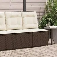 Divano Reclinabile da Giardino con Cuscini Marrone Polyrattan 368974