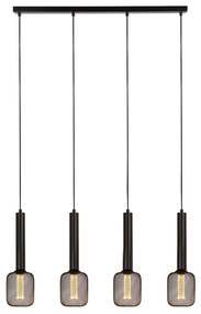 Lampadario Contemporaneo Dulwich Acciaio Nero 4 Luci E27