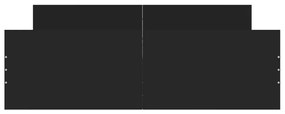 Giroletto con testiera e pediera nero 140x190 cm