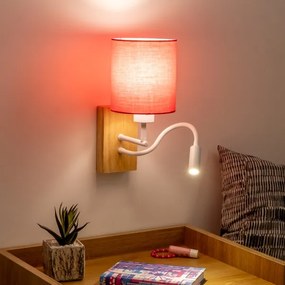 Brilagi - Applique a LED NUBILA WOOD 1xE27/25W/230V + LED/3W quercia/rosa