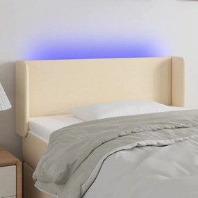 Testiera A Led Crema 83x16x78/88 Cm İn Tessuto /