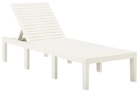 Lettino prendisole in plastica bianco