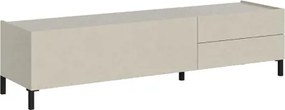 Porta TV in legno 160x40 cm con anta a ribalta e 2 cassetti Grigio HARAS