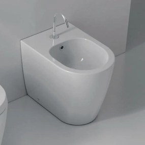 Bidet a Terra Domus Falerii "Foglia Medium" Bianco Lucido