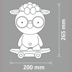 Lampada notturna LED dimmerabile per bambini LED/2,5W/230V peccora grigia