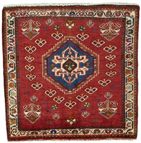Shiraz Tappeto 60x60 Rosso (Iran) Annodato A Mano