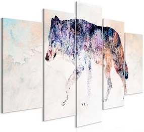 Quadro  Lonely Wolf (5 Parts) Wide  Larghezza x Altezza Home decor 200x100