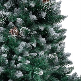 Albero di Natale Preilluminato con Palline e Pigne 150 cm