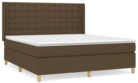 Giroletto a molle con materasso marrone scuro 160x200cm tessuto