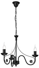 Lampadario a sospensione con catena DONATO 3xE14/40W/230V nero