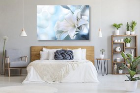 Quadro su tela – Fiore bianco di giglio su sfondo astratto