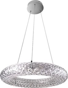 Lampadario LED neoclassico Janet trasparente Ø50cm, luce naturale 3240 lumen, NOVECENTO