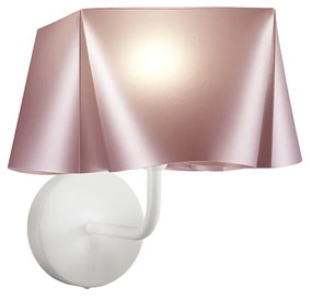 Applique Moderna 1 Luce Wanda In Polilux Rosa Metallico D25 Made In Italy