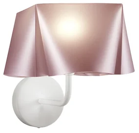 Applique Moderna 1 Luce Wanda In Polilux Rosa Metallico D25 Made In Italy