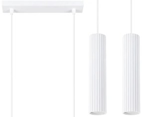 Sollux SL.1536 - Lampadario a sospensione con filo KARBON 2xGU10/10W/230V bianco