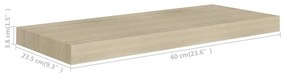 Scaffali a Parete 4 pz Rovere 60x23,5x3,8 cm in MDF